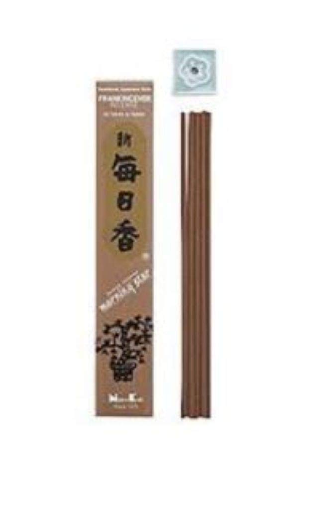 Morning Star Incense Frankincense, 50 Sticks with Ceramic Incense Holder, Key Note: Frankincense, Japanese Style Incense, Nippon