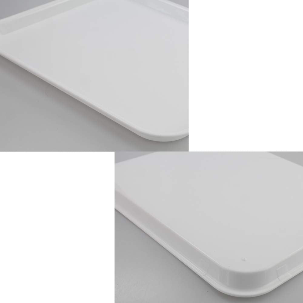Inhouse White Plastic Serving Tray-Rectangular, 17.2''X13.5''X0.9'' (4 Packs)