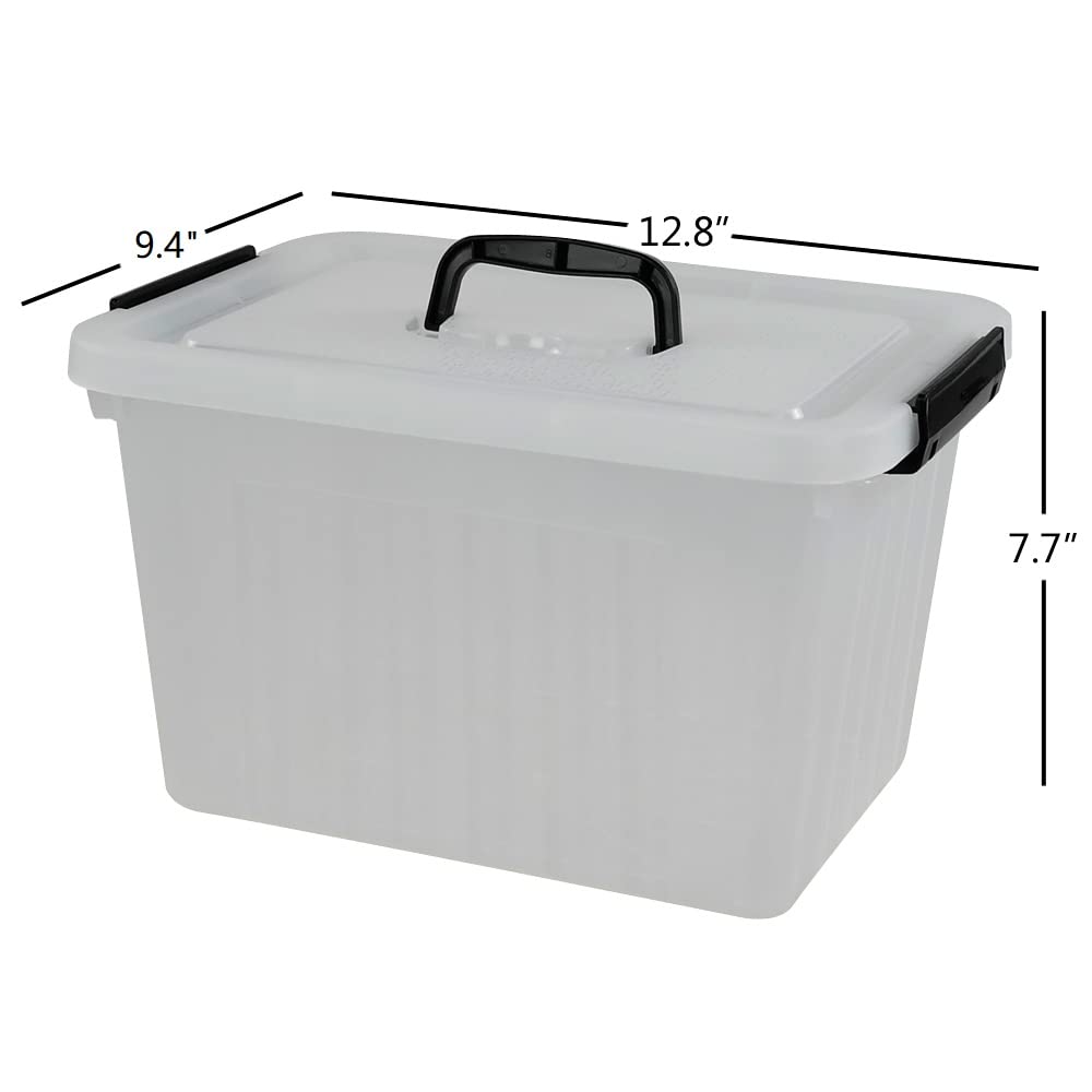Ramddy 12 Quart Clear Storage Box With Lid And Black Latches, 1 Pack