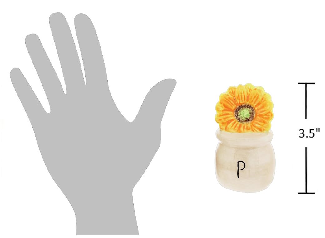 Potted Sunflowers Ceramic Salt & Pepper Shakers