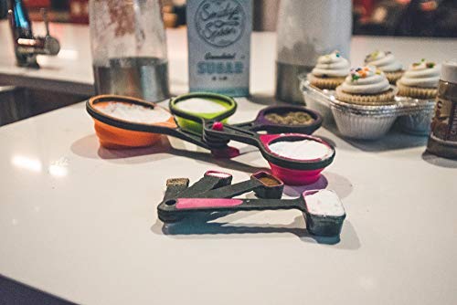 Collapsible Measuring Cups And Measuring Spoons | Portable Food Grade Silicone Measurement Cup Set For Liquid & Dry Food | Bakin