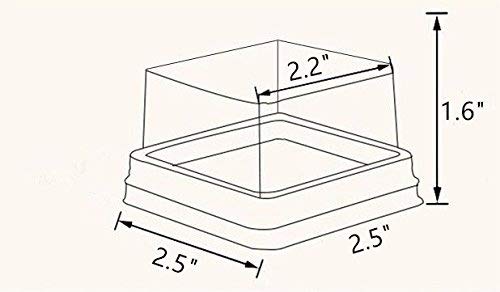 50 Pack Gold Bottom Clear Cover Plastic Mini Cake Box - Muffin Box - Moon Cake Box - Mung Bean Cake Snow Mei Niang Box(Bottom 2