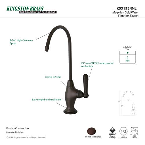 Kingston Brass KS3195NML Magellan Single Handle Water Filtration Faucet  Oil Rubbed Bronze