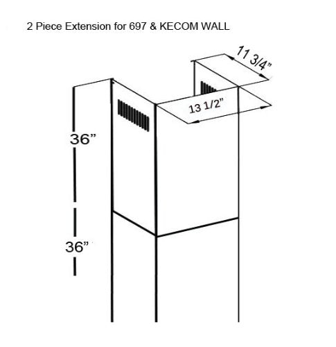 Zline 2-36 Chimney Extensions For 10 Ft. To 12 Ft. Ceilings (2Pcext-455/476/477/667/697)-like New