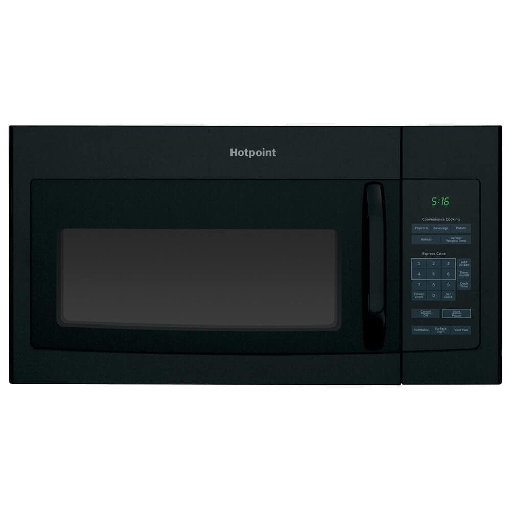Hotpoint Rvm5160Dhbb 1.6 Cu. Ft. Over-The-Range Microwave Oven Black , 16.5'' Height, 29.875'' Width, 15.25'' Length