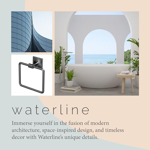 Gatco 5582Mx Waterline Towel Ring, Matte Black