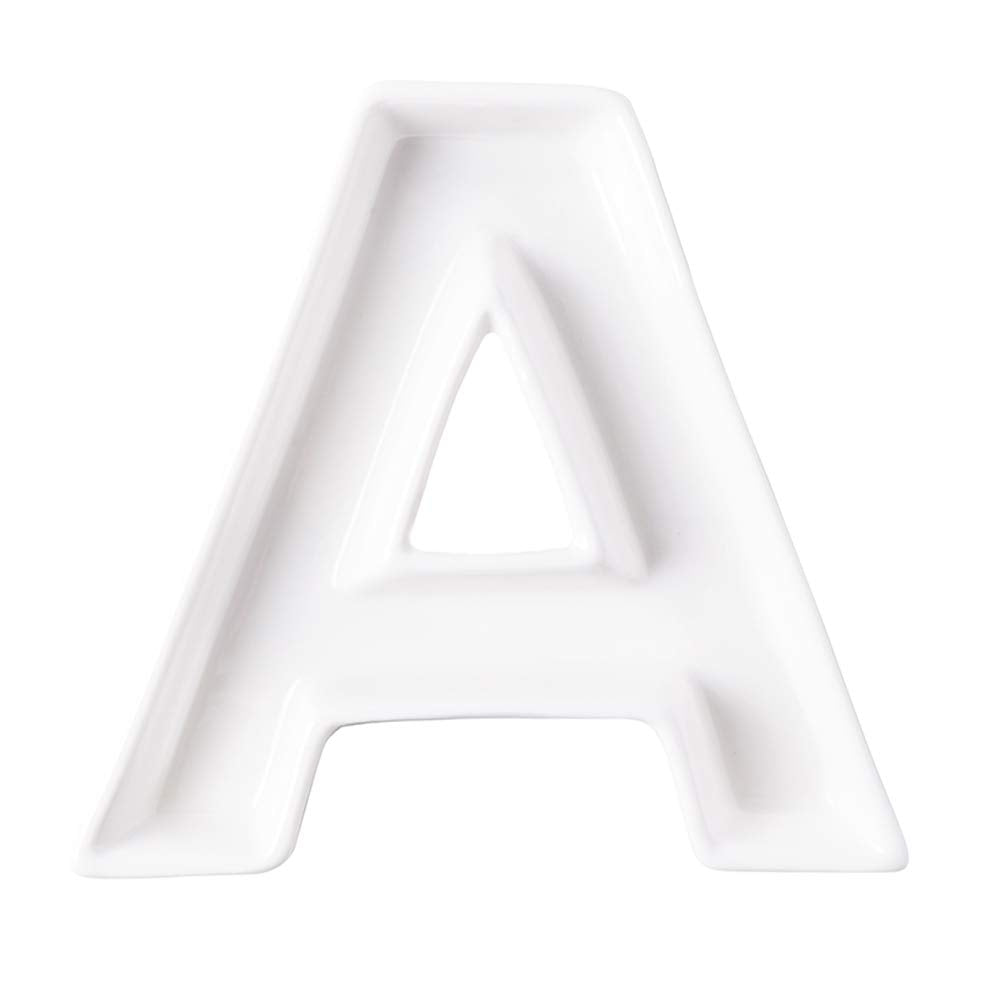 Coffeezone Name Plates Small Letter Dishes For Candy And Nuts, Home Decoration For Party (Letter A)