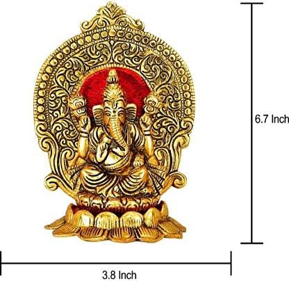 Navyaksh Gold Plated Lakshmi Ganesh Idols Showpiece Statue For Diwali Puja | Blessing Laxmi Ganesh Brass Idol | Gifts | Decorati