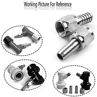 Stainless Steel 304 Barded Swivel Nut Set Of 2, 1/4'' Barb, 5/16'' Barb For Ball Lock Pin Lock Home Brew Keg Fitting