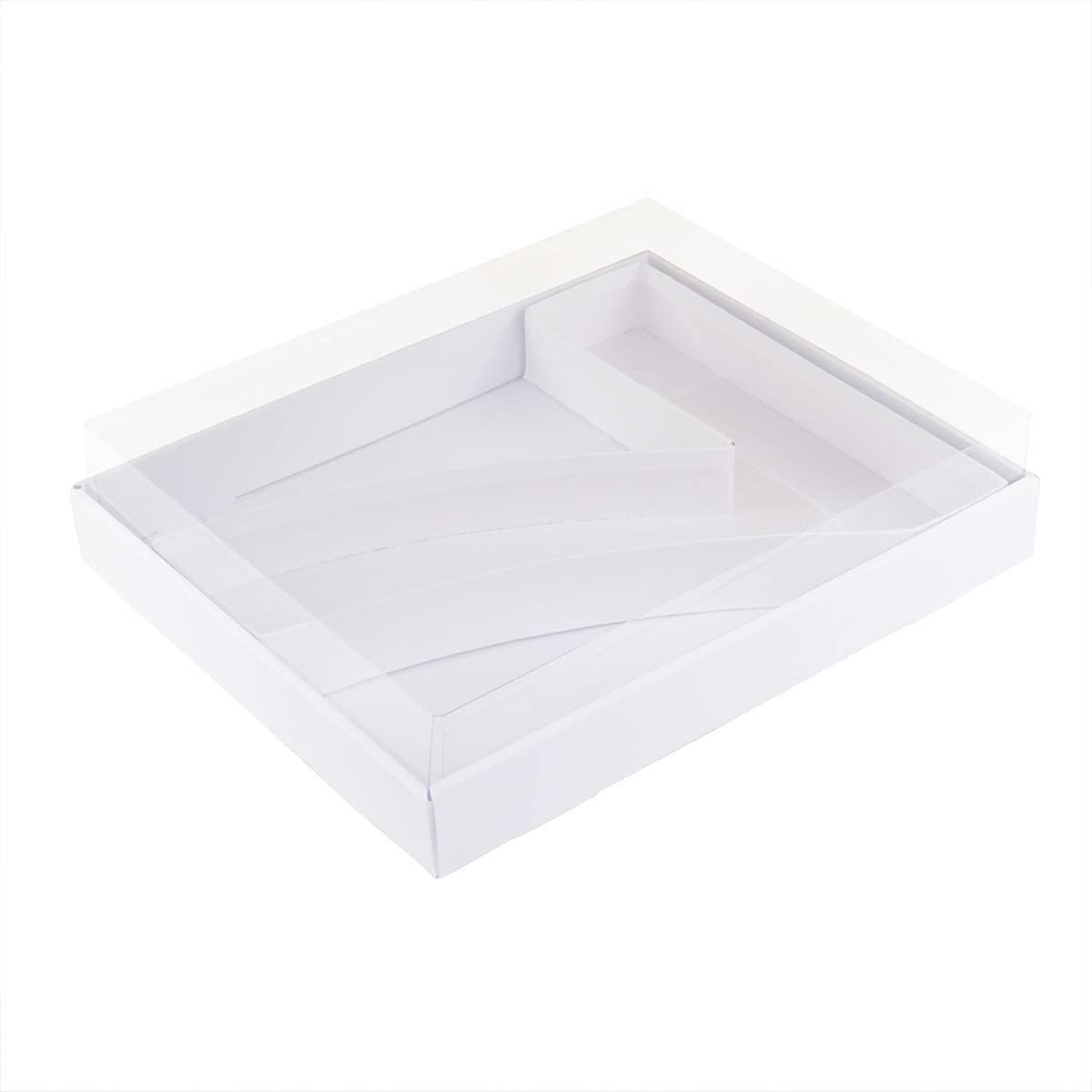 Wenpack 12'' Cardboard Number Shaped Mache Cupcake Strawberries Fillable Carton Box With Clear Lid (White, 7)