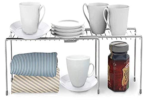 Privesh Stainless Steel Multipurpose Expandable Utensils Cookware Plate Dish Kitchen And Food Rack Storage Holder Stand Shelves 