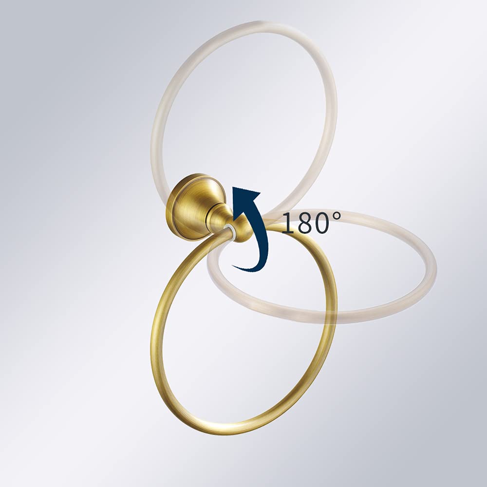 Leyden Antique Brass Toilet Paper Holder Towel Ring 2 Pieces Set Tissue Roll Retro Ancient