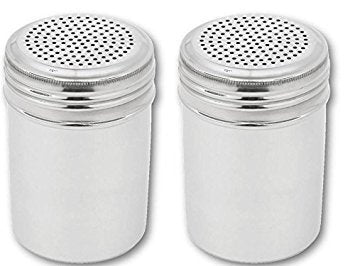 Great Credentials Stainless Steel Versatile Dredge Shaker, Salt, Sugar, Shakers 10 Oz. Each Set Of 2 (Without Handle)