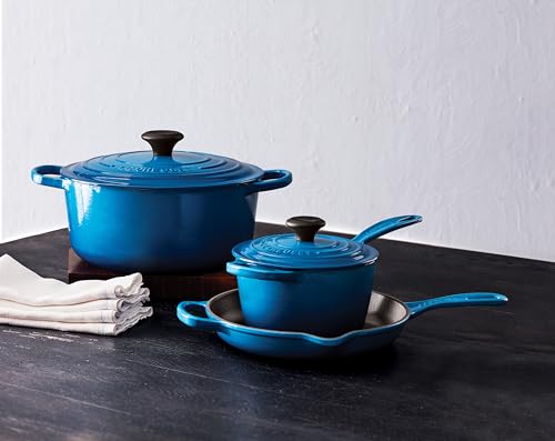 Le Creuset Enameled Cast Iron Signature Iron Handle Skillet, 9 (1-3/8 Qt.), Marseille