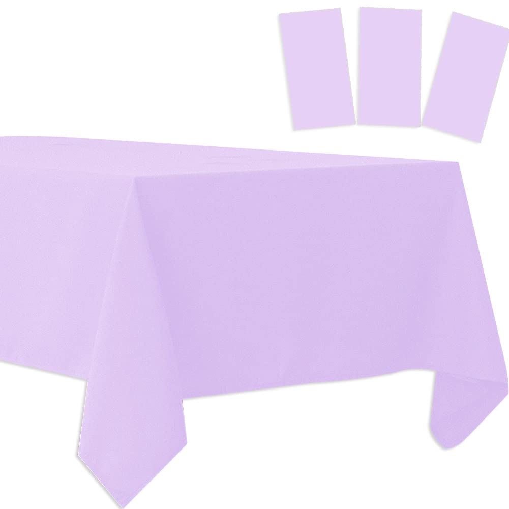 3 Pack Plastic Tablecloths Disposable Plastic Table Cloths Table Covers For Picnic Bbq Birthday Wedding Parties Waterproof Oil-P