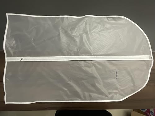 Hanging Garment Bags Cover 24 ' 'X48 ' ' Lightweight Clear White Suit Protector Cover (Pack of 6) with Study Full Zipper for Suit Clothes Storage Closet (24 ' 'X48 ' '  White)