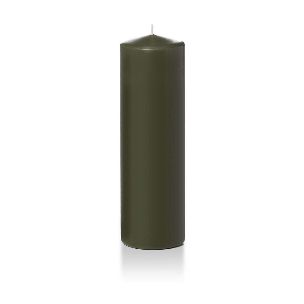 yummi 3 x 10 Olive Round Pillar Candles - 3 per Pack