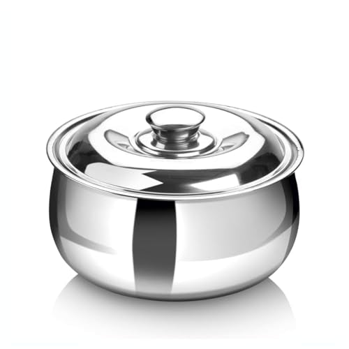 Signoraware 3000Ml Hot Delight Double Wall Stainless Steel Belly Shape Casserole, Insulated Thermal Serving Bowl, Elegant Hot Po