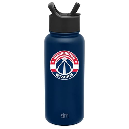Simple Modern Officially Licensed Nba Washington Wizards Water Bottle With Straw Lid | Vacuum Insulated Stainless Steel 32Oz The