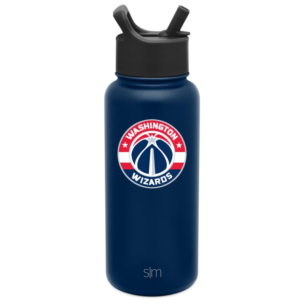 Simple Modern Officially Licensed Nba Washington Wizards Water Bottle With Straw Lid | Vacuum Insulated Stainless Steel 32Oz The