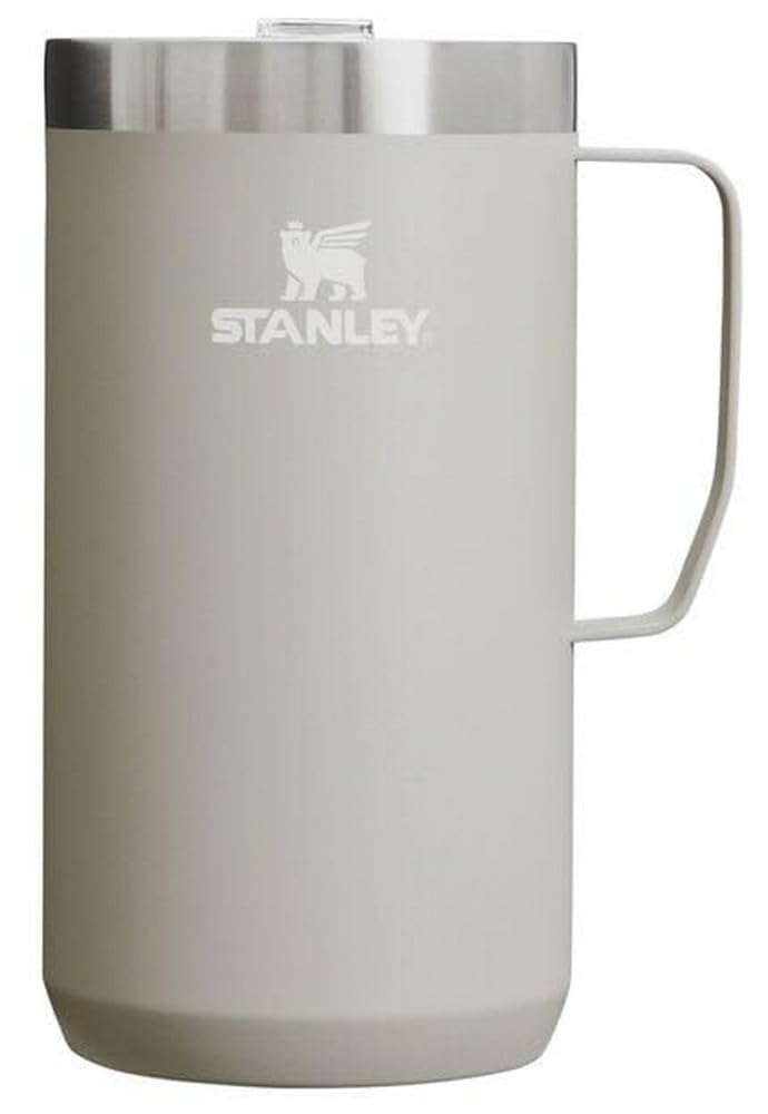 Stanley Stay Hot Camp Mug - Durable 18/8 Stainless Steel Insulated Mug - Splash-Free Tritan Drink-Thru Lid - 24 Oz - Ash 2.0