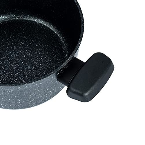 Korkmaz Ornella 3Qt Aluminum Sauce Pan With Cover, Black