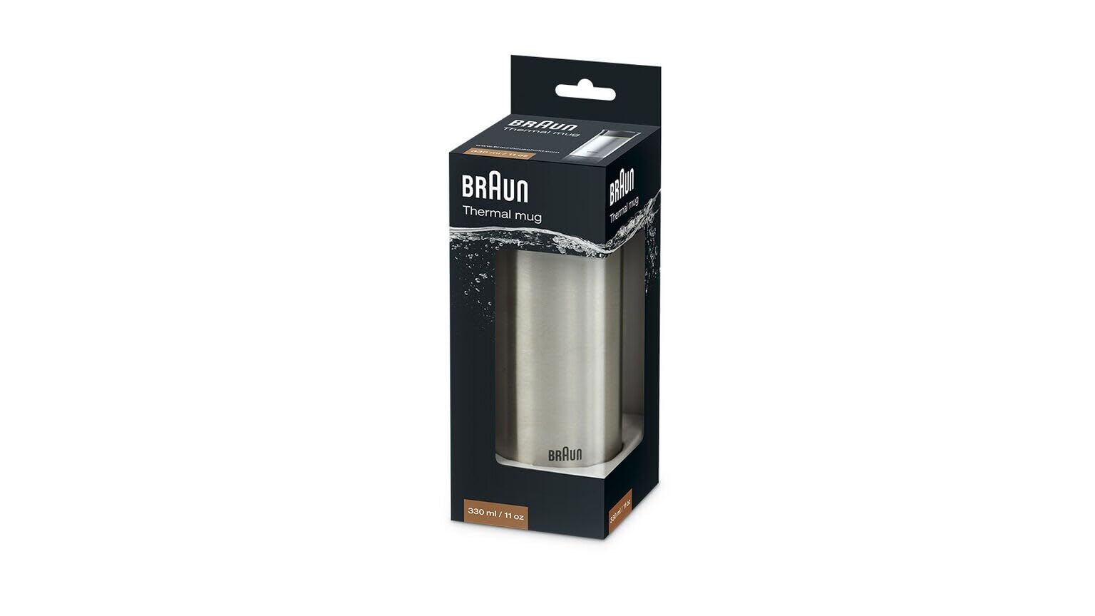 Braun Thermal Travel Coffee Mug, Black