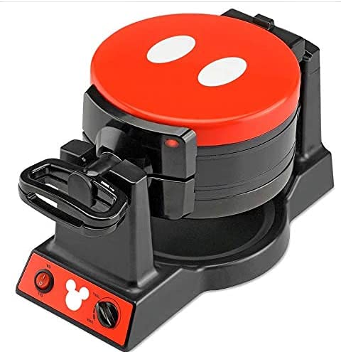 Disney Mickey Mouse Mic-62 Double Flip Waffle Maker, 8''D X 14''W X 8''H, Black, Red