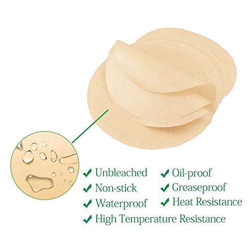 Unbleached Round Parchment Paper Sheets, Baking Circles, 100 Pcs 9 Inch Non-Stick Paper Liner For Cooking, Pizza, Baking Cakes,