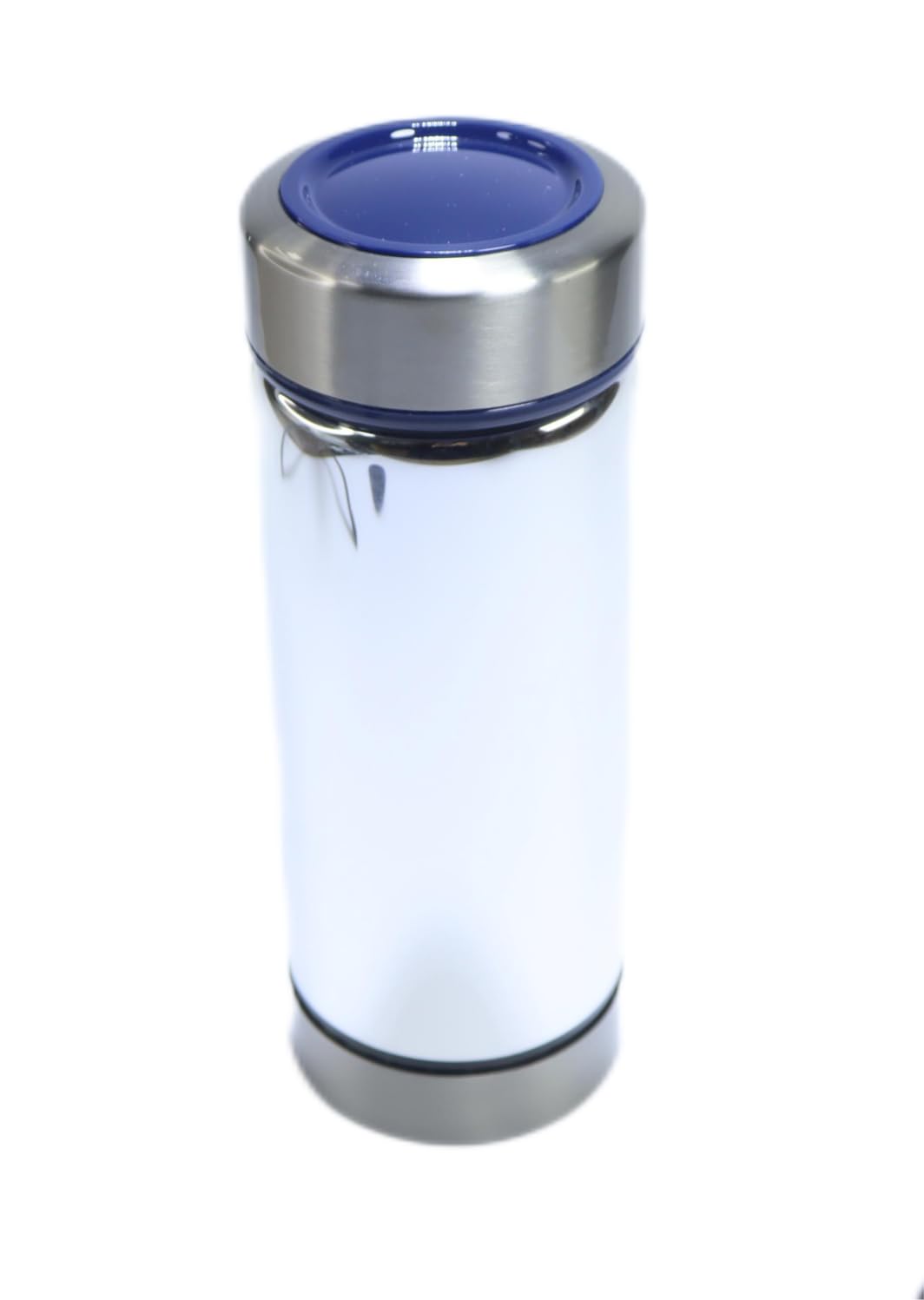DEDEYA 16.9oz glass lined thermos,Borosilicate glass body(Blue Lid)