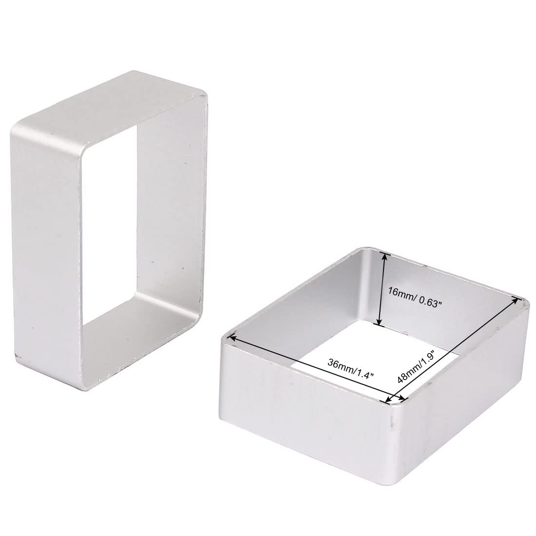 Uxcell Cookie Biscuit Baking Cake Rectangle Aluminum Diy Cutter 10Pcs