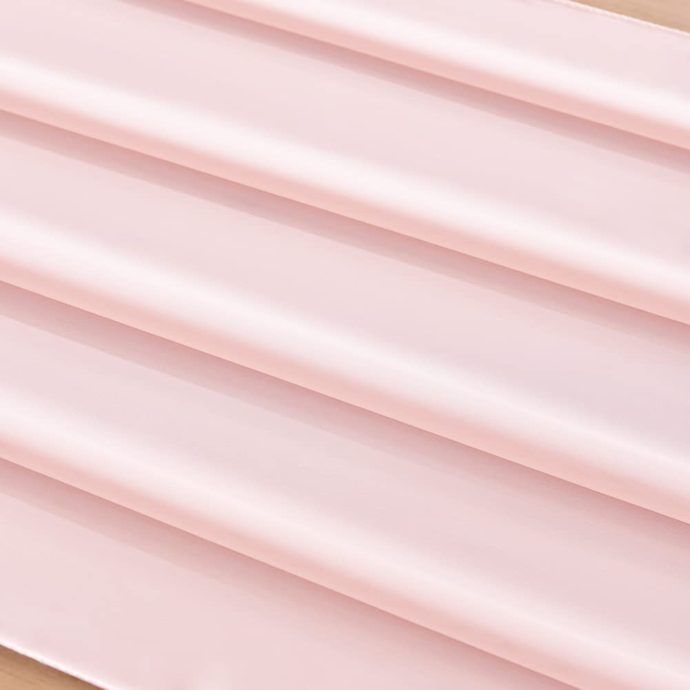 Socomi 10Ft Blushing Pink Chiffon Table Runner 29X120 Inches Wedding Runner Sheer Thanksgiving Christmas Bridal Shower Decoratio