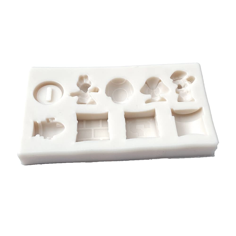 Guratapa 9 Hole Suitable For Super Mario Yoshi Dragon Mushroom Gold Coins Silicone Molds For Diy Fondant Candy Making Chocolate