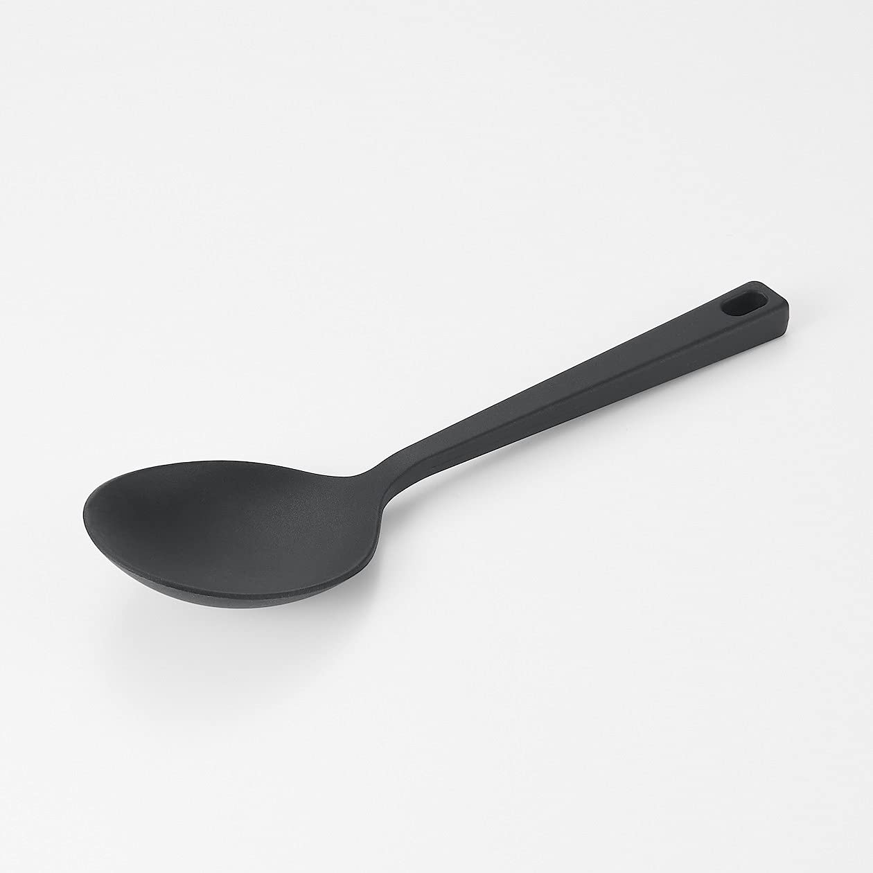 Muji 82932461 Silicone Cooking Spoon, Length: Approx. 10.2 Inches (26 Cm), Black