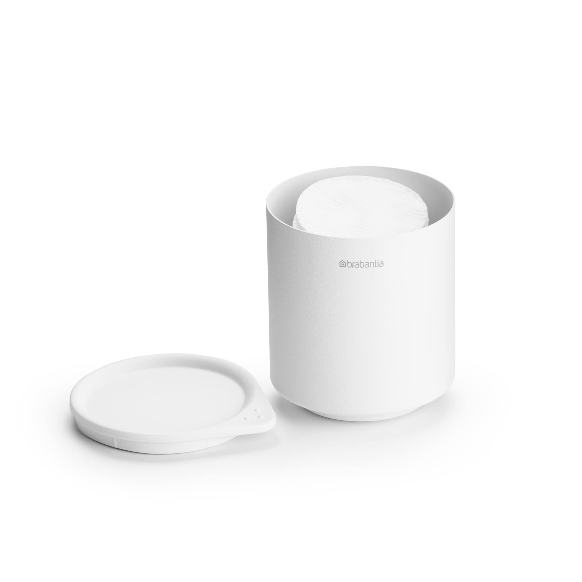 Brabantia Mindset Bathroom Storage Pot With Lid (Mineral Fresh White) Cue Tip, Cotton Pads, Jewellery Storage Organizer Holder F