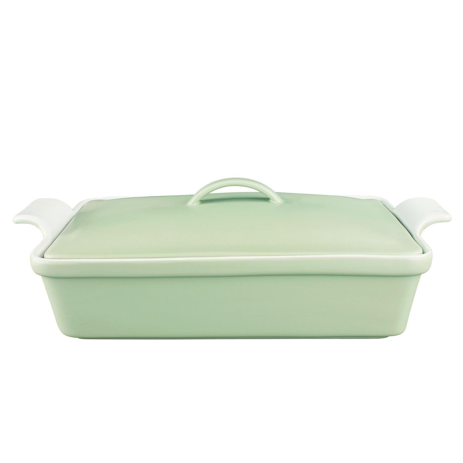 JinsongDafa 14.9 x 4.7 inch Ceramic Baking Pan (2.6 quarts), with lid and handle, rectangular lasagna baking pan/ceramic pan; Su