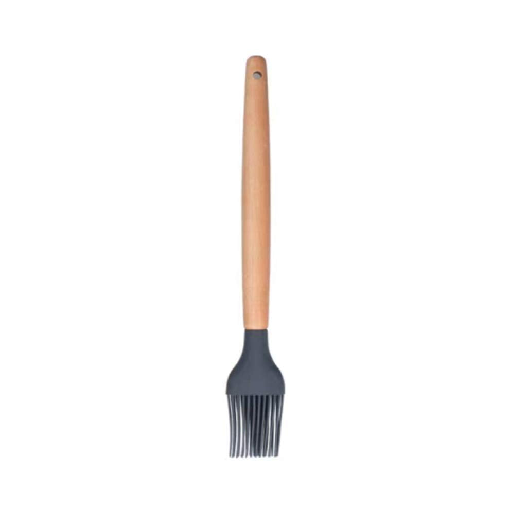 Ujeavette Silicone NonStick Spatula With Wooden Handle Brush
