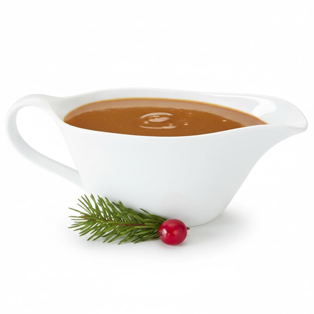 Heartland Home 16oz Porcelain Gravy Boat with Spout - Large Gravy Bowl for Sauce, Cream, and Milk with Large Pourer and Fewer Dr