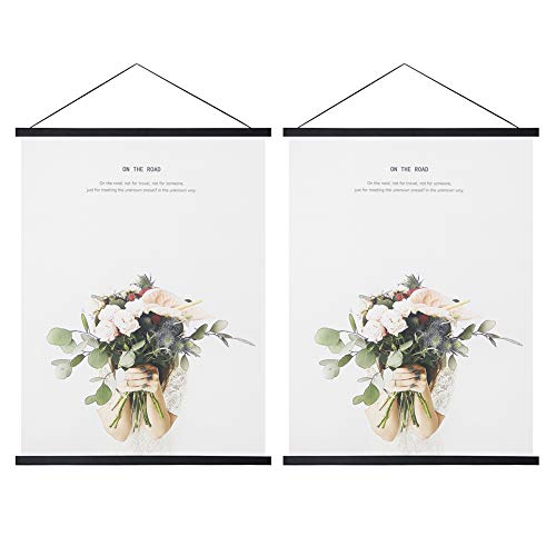 Miaowater 2 Pack Magnetic Poster Frame Hanger,14X22 14X20 14X24 Light Wood Wooden Magnet Frames Hangers For Photo Picture Art Ca
