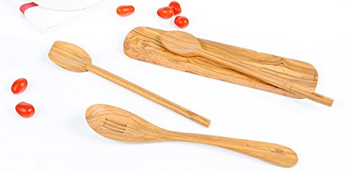 Berard 22474 French Olive-Wood Handcrafted Slotted Spoon