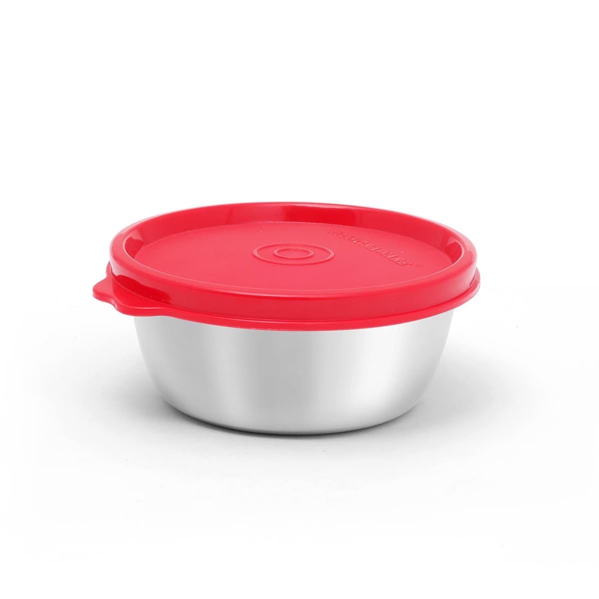 Signora Ware Stainless Steel Serving Bowl With Lid (200 Ml, Red)
