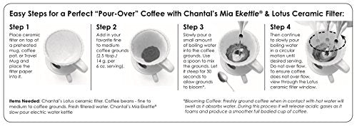 Chantal ''Lotus'' Ceramic Pour Over Coffee Dripper, 8 Ounces, White