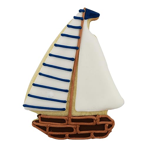 R&M Sailboat 3.5'' Cookie Cutter In Durable, Economical, Tinplated Steel