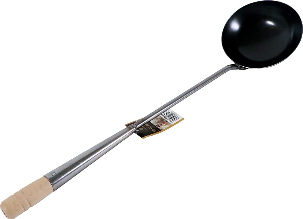 Kanda 050024 Iron Pot Chinese Ladle, Medium, Iron, Head Diameter 4.7 x Handle Length 15.0 inches (12 cm) x 15.0 inches (38 cm)