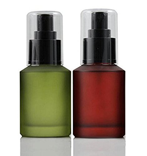 Ericotry 1Pc 60Ml / 2 Ounce Empty Upscale Glass Refillable Lotion Pump Bottle For Cosmetic Make Up Cream Liquid Gels Serums Sepa