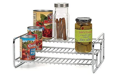 Shulabh Creative Stainless Steel 3 Tier Step Rack Shelf Spice Stand Jar Bottle Holder Organizer For Cabinet Pantry Kitchen Stand