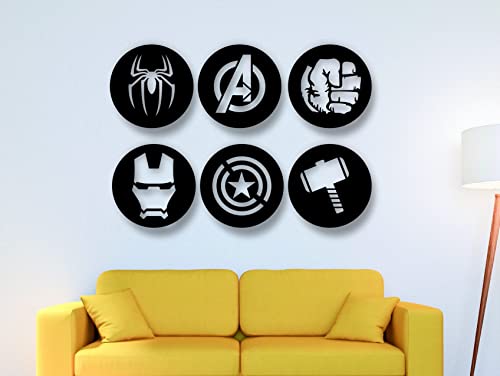 Triad basics Home Decor Items 6 Pieces Marvels Wall Decor For Living Room, Bedroom, And Kitchen - Stylish Showpieces For Home De