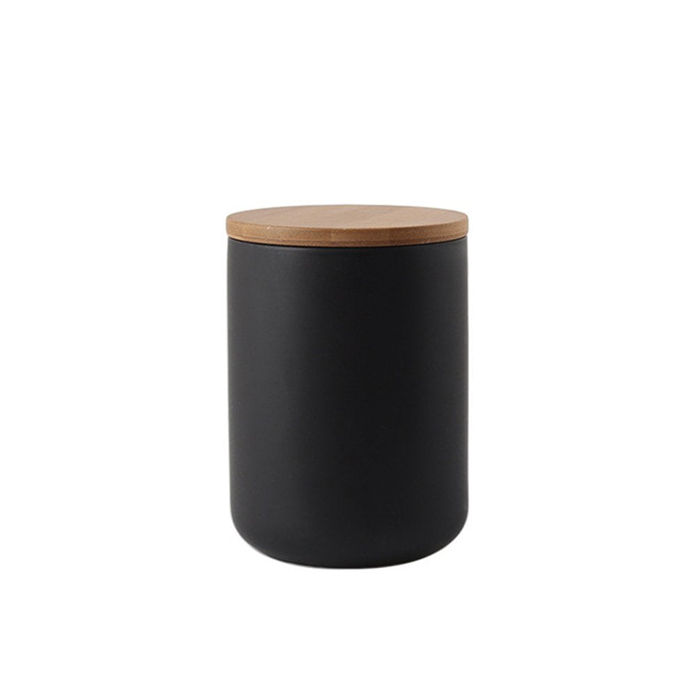 Onepine 800Ml/27 Oz Air Tight Jars Ceramic Storage Containers With Airtight Seal Bamboo Lids Kitchen Canisters For Tea Sugar Cof