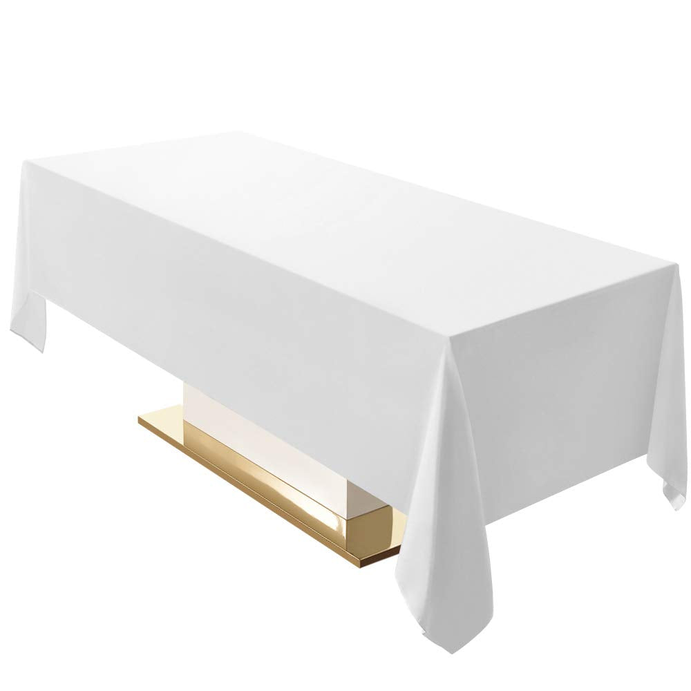 Surmente 60 X 102-Inch Tablecloth Rectangular Polyester Table Cloths For Weddings, Banquets, Or Restaurants (White2 Pack)Aa