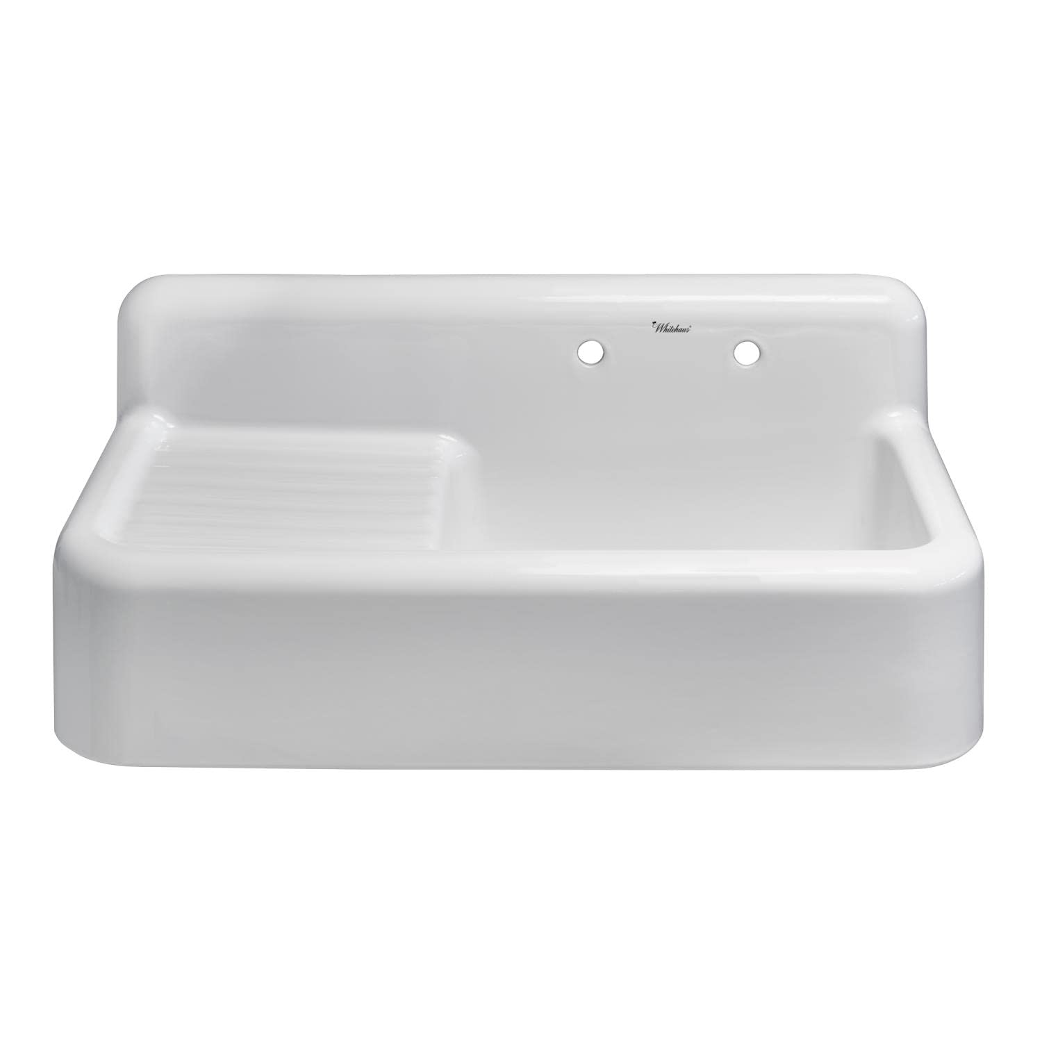 Alfi Trade White Heritage Front Apron Single Bowl Fireclay Sink WHQD4220-WHITE